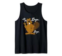 Divertido, Lindo, Feliz, Gran Barriga, Castor Diciendo ADIÓS Camiseta sin Mangas