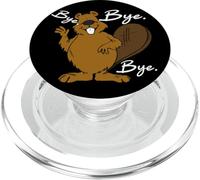 Divertido, Lindo, Feliz, Gran Barriga, Castor Diciendo ADIÓS PopSockets PopGrip para MagSafe