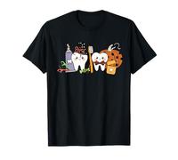 Divertido Lindo Halloween Calabaza Otoño Dentista Higienista Dental Camiseta