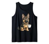 Divertido Lindo Pastor alemán Cachorro Perro Taza Caja registradora Camiseta sin Mangas
