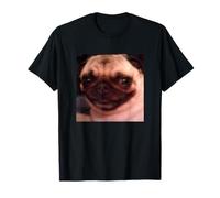 Divertido Lindo Perro Pug Sonrisa Escalofriante Meme Borroso Camiseta