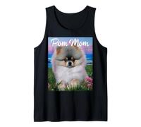 Divertido Lindo pompón mamá Perro Cachorro Pomerania Divertido Camiseta sin Mangas