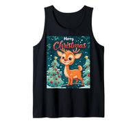 Divertido Lindo Reno Navidad Merry Christmas Xmas Camiseta sin Mangas
