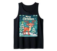 Divertido Lindo Reno Navidad Merry Christmas Xmas Camiseta sin Mangas