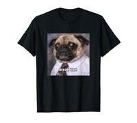 Divertido Lindo Trabajador De Oficina Pug Perro Borroso Meme Foto Camiseta