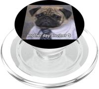 Divertido Lindo Trabajador De Perro Pug Triste Borroso Meme Foto PopSockets PopGrip para MagSafe