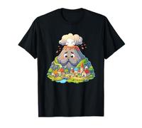 Divertido Lindo Volcán en erupción sobre Tiny Village Camiseta