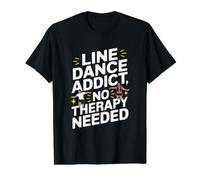 Divertido Line Dance Adicto Line Dancing Camiseta gráfica económica, Hombre, Negro, S