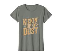 Divertido Line Dancing Country Music Line Dance Camiseta, Mujer, Verde Militar Jaspeado, S