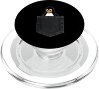 Divertido Linux Donde Tux se asoma de tu Bolsillo PopSockets PopGrip para MagSafe