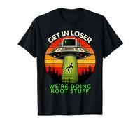 Divertido Linux OVNI Extraterrestre Secuestro Retro Nerd Admin Camiseta
