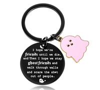 Divertido llavero de amistad, llavero de mejor amiga, regalo para mejores amigas, hermanas del alma, amigos de larga distancia, divertido regalo de cumpleaños para Halloween, cumpleaños, Navidad