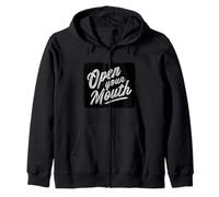 Divertido Logotipo de Open Your Mouth Sudadera con Capucha
