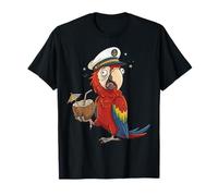 Divertido Loro Borracho Capitán Crucero Playa Camiseta