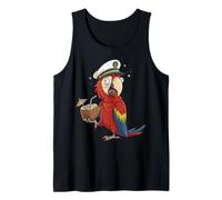 Divertido Loro Borracho Capitán Crucero Playa Camiseta sin Mangas