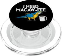 Divertido Loro Guacamayo Y Café I Scarlet Guacamayo Propietario PopSockets PopGrip para MagSafe