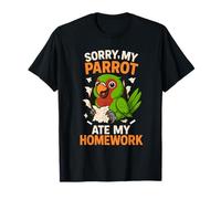 Divertido loro se comió mi tarea Amante de las aves Humor Camiseta