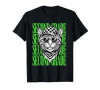 Divertido Maestro de Segundo Grado Gato Salvaje Estudiantes de Regreso a Clases Camiseta