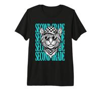 Divertido Maestro de Segundo Grado Gato Salvaje Estudiantes de Regreso a Clases Camiseta Premium