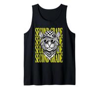 Divertido Maestro de Segundo Grado Gato Salvaje Estudiantes de Regreso a Clases Camiseta sin Mangas