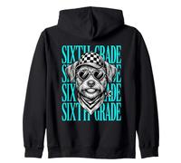 Divertido Maestro de Sexto Grado Lindo Perro Estudiante de Regreso a Clases Sudadera con Capucha