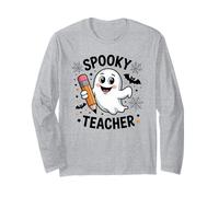 Divertido maestro fantasma espeluznante educador escolar de Halloween Manga Larga