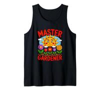 Divertido Maestro Jardinero con Sol Feliz Camiseta sin Mangas