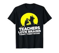 Divertido Maestro Zombi Maestros de Halloween Amor Cerebros Camiseta