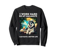 Divertido Malamute de Alaska Trabajo Duro Amante de Malamute de Alaska Sudadera