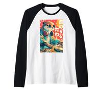Divertido Manga Anime Arte Japonés Nutria DJ Disco Sound Tech Camiseta Manga Raglan
