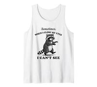 Divertido Mapache a Veces Cerrar mis Ojos no Puede Ver Vintage Camiseta sin Mangas