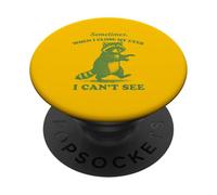 Divertido Mapache a Veces Cerrar mis Ojos no Puede Ver Vintage PopSockets PopGrip Adhesivo