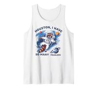 Divertido mapache astronauta "Houston tengo tantos problemas" Camiseta sin Mangas