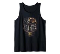Divertido Mapache aullador con 3 mapaches Lunares, Sangre roja, Eclipse Vintage Camiseta sin Mangas