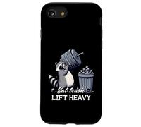 Divertido Mapache Come Basura Elevador Pesado Gimnasio Fitness Levantamiento de Pesas Carcasa para iPhone SE (2020) / 7/8