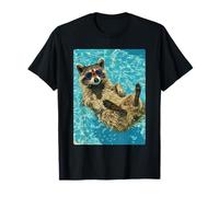 Divertido Mapache con Gafas de Sol Cool Summer Animal Natación Camiseta