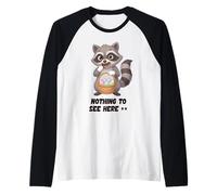 Divertido Mapache de Pascua Nada Que Ver aquí Papelera Panda Camiseta Manga Raglan
