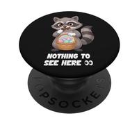 Divertido Mapache de Pascua Nada Que Ver aquí Papelera Panda PopSockets PopGrip Adhesivo
