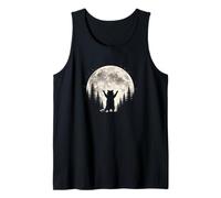 Divertido Mapache De Pie Luna Llena Espacio Noche Bosque Animal Camiseta sin Mangas