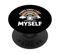 Divertido Mapache Diciendo 0 días Desde la última Vez Que me Hice Caca PopSockets PopGrip Adhesivo