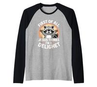 Divertido Mapache Diciendo Que Jesús Piensa Que Soy una Delicia Camiseta Manga Raglan