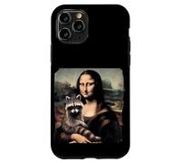 Divertido Mapache Mona Lisa sosteniendo un Lindo Panda de Basura Carcasa para iPhone 11 Pro