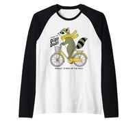 Divertido mapache nacido de Dilly Dally obligado a acelerar el ritmo Camiseta Manga Raglan
