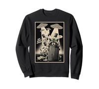 Divertido Mapache OVNI Nave Espacial destrozado Fresco Extraterrestre Vintage Sudadera