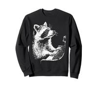 Divertido Mapache Que Toca el Piano Animal Pianista Musico Sudadera
