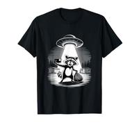 Divertido Mapache Selfie ovni Extraterrestre secuestro Noche Camiseta