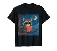 Divertido, mapache, tenencia, corazón, ilustración, diseño Camiseta