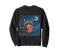 Divertido, mapache, tenencia, corazón, ilustración, diseño Sudadera