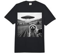 Divertido Mapache UFO Selfie Alien Nave Espacial Miedo Meme Humor Comfort Colors Adult Heavyweight T-Shirt