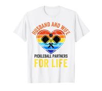 Divertido Marido Esposa Paddle Pickleball Jugador,Socio de por Vida Camiseta